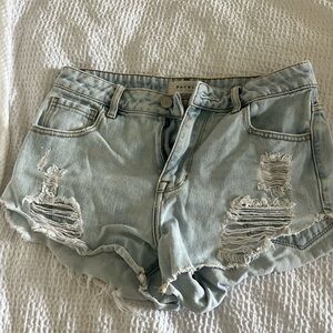 Distressed Jean shorts